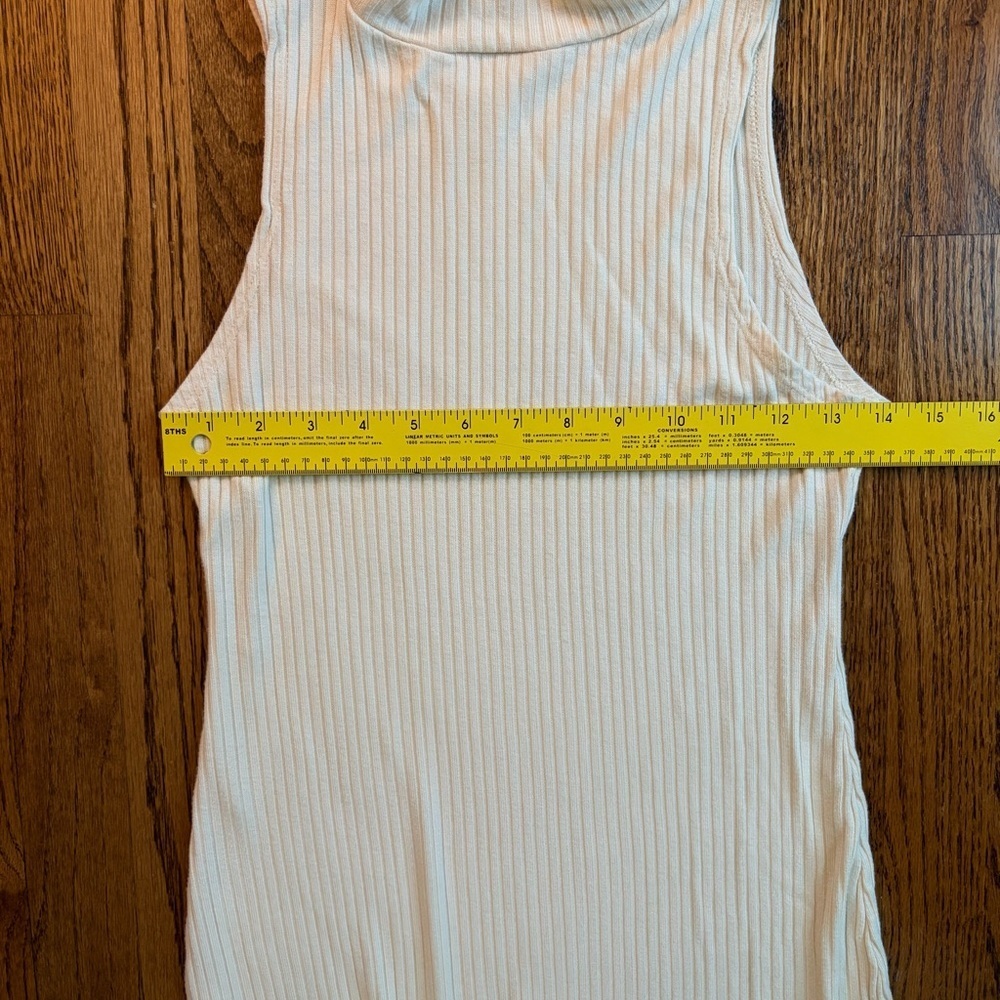 Beyond Yoga Well Traveled Rib Midi Dress Ivory Mock Neck Sleeveless Size Small - Picture 9 of 10